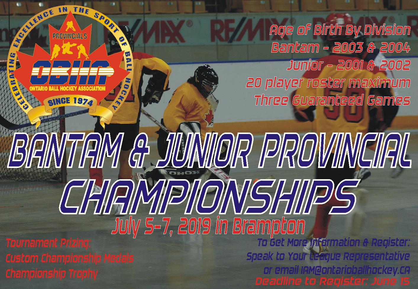 2019 Bantam & Junior Provincial Championships
